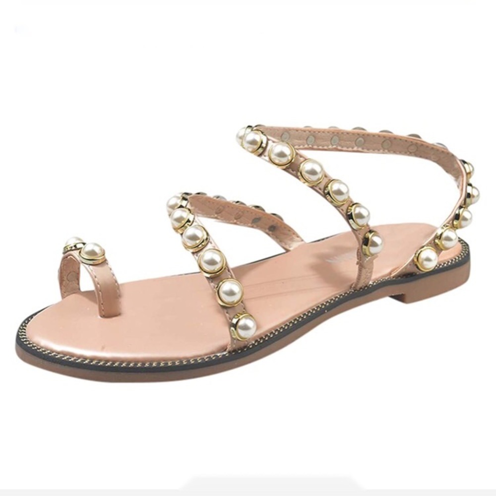 Beaded pearl sandals! Size 7